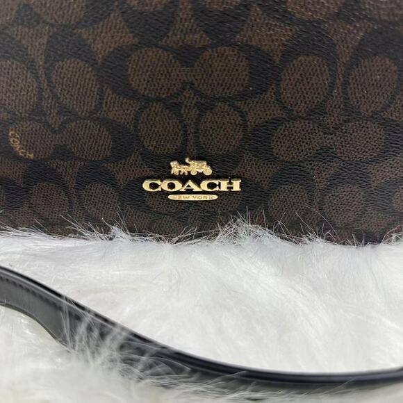 COACH Quinn Bag In Signature Canvas Shoulder/Crossbody Walnut/Black CZ770 NWT - Picture 3 of 6